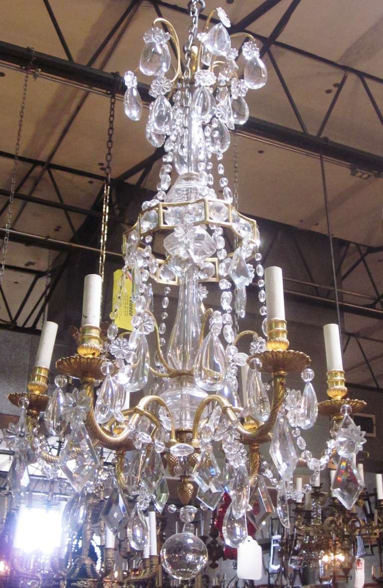 French 19th Century Louis XVI Style Bronze Doré and Crystal Chandelier 4