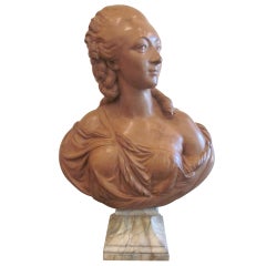 French Terracotta Bust of Madame du Barry