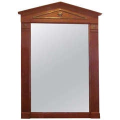 French Mahogany Mirror with Bronze Mounts in the Style of Andre Arbus 10