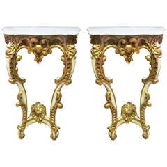 Pair of French Louis XV Style Console Tables 3