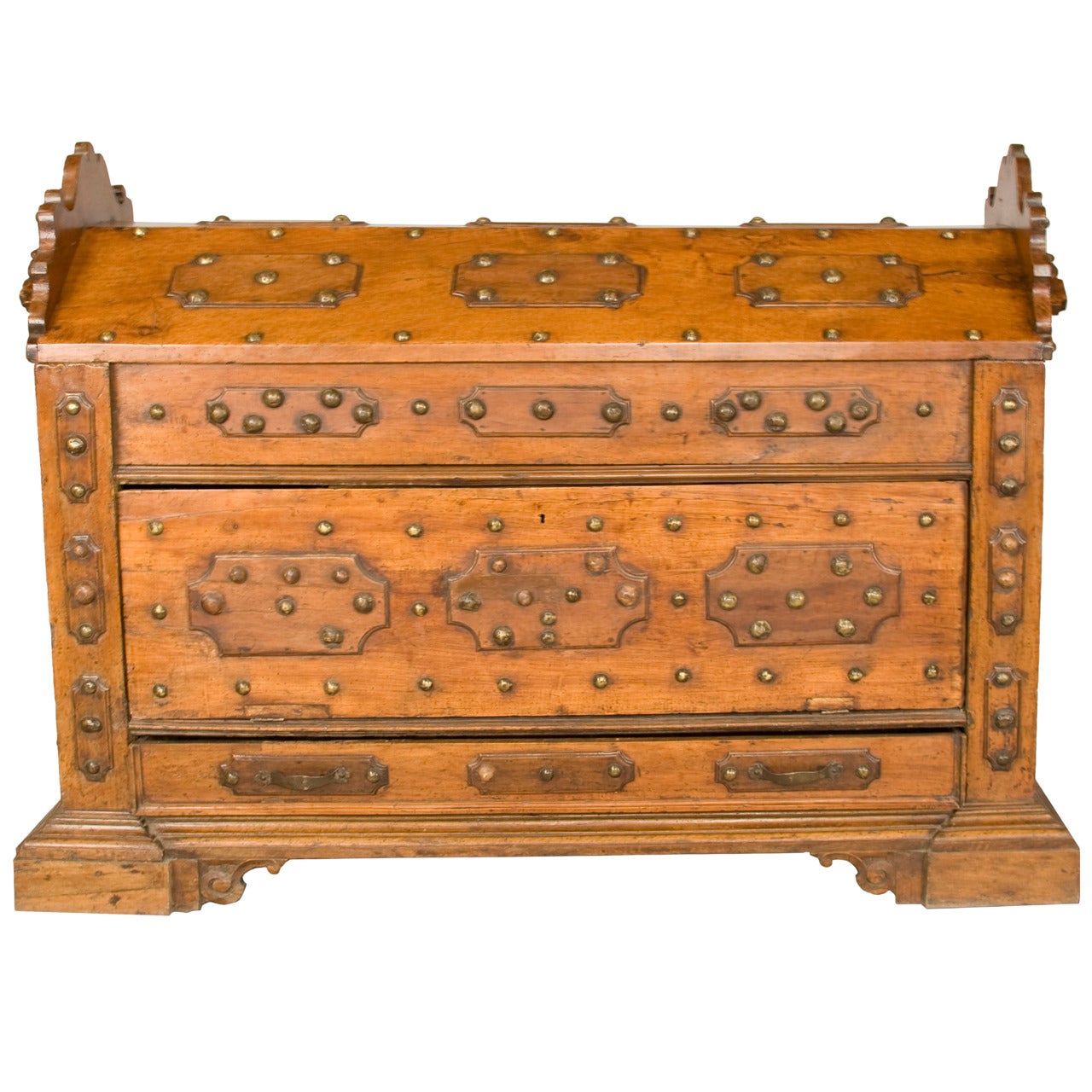 18th- 19th  Century , Large Pine and Oak Chest / Trunk