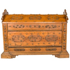 Antique 18th- 19th  Century , Large Pine and Oak Chest / Trunk