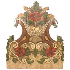 19th Century Portugese Polycromed Headboard