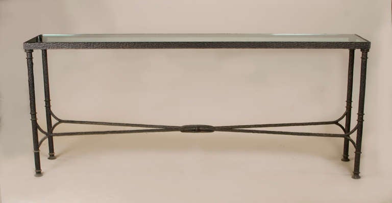 Only authorized Diego Giacometti reproduction bronze console table. Superb condition. 1/2