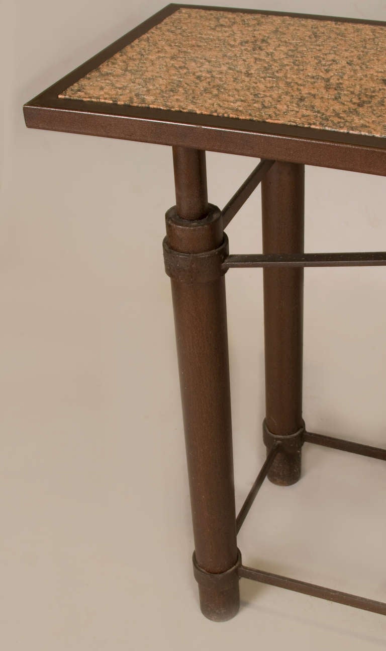 Forged Mid Century Iconic Console Table by Jean-Michel Wilmotte For Sale