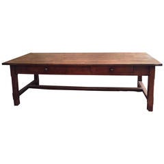 19th Century French Farmhouse Trestle Table in Cherrywood 4