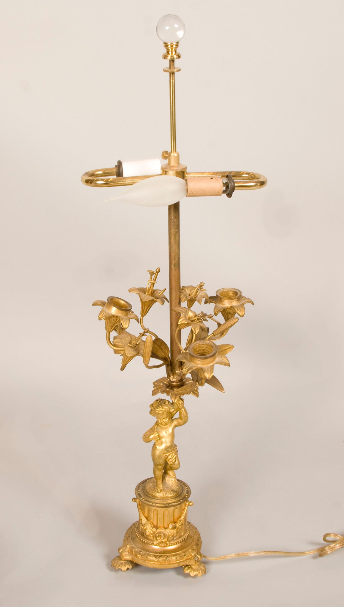 Louis XV Style Gilded Bronze Table Lamp In Excellent Condition In San Francisco, CA