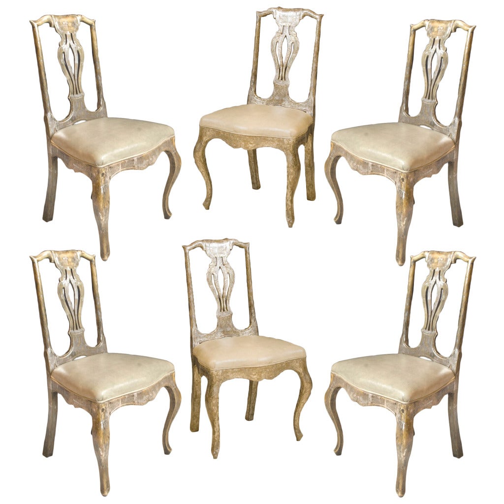 18th Century Gilt over Gesso Dining Side Chairs