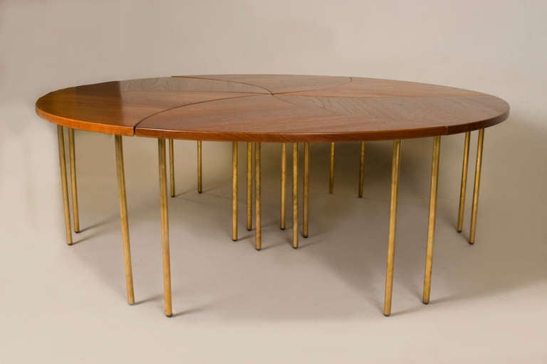 Rare Set of Six Segmented Tables by Peter Hvidt for France & Daverkosen In Excellent Condition In San Francisco, CA