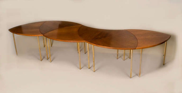 Rare Set of Six Segmented Tables by Peter Hvidt for France & Daverkosen 1