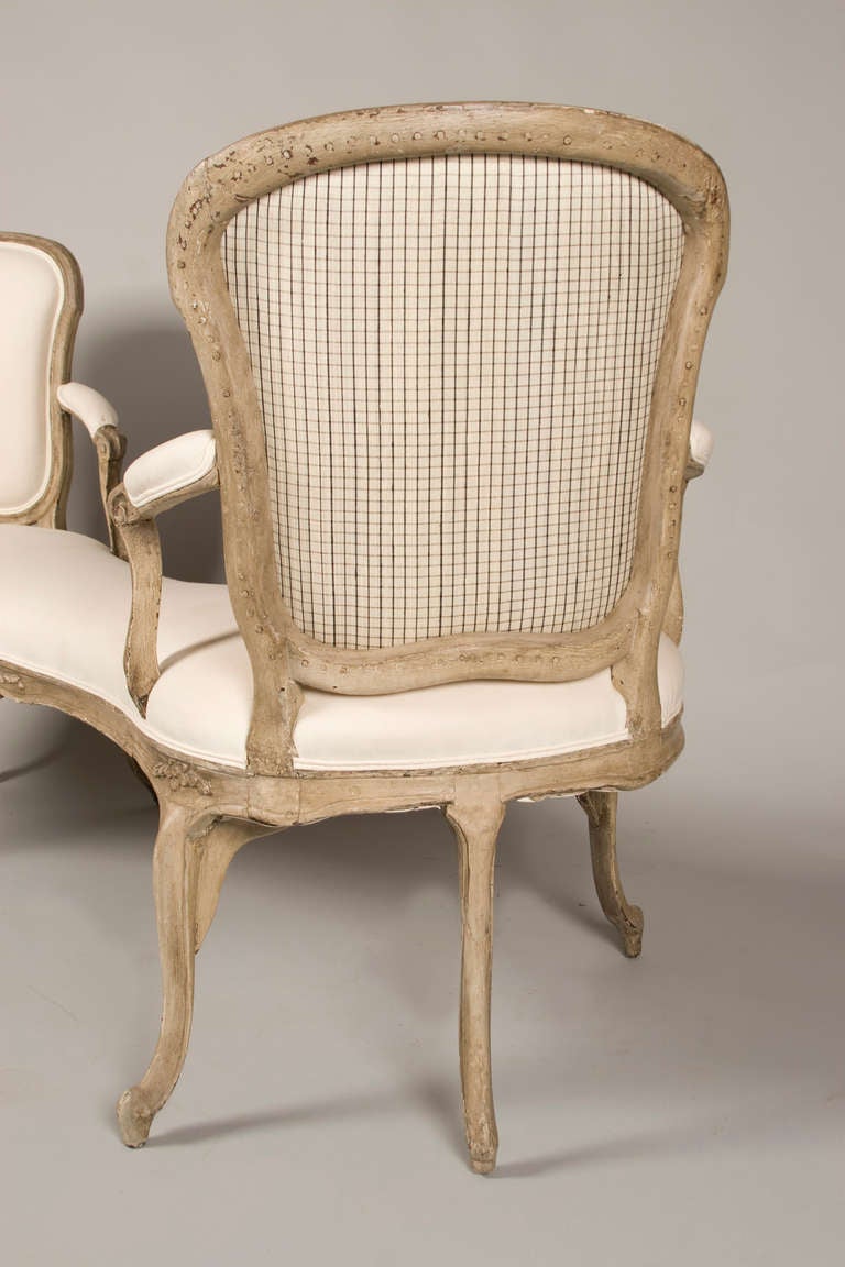 Sculpté à la main Canapé/Banc d'époque Louis XV du XVIIIe siècle en vente