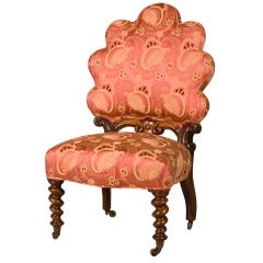 Victorian Rococo Revival Slipper Chair