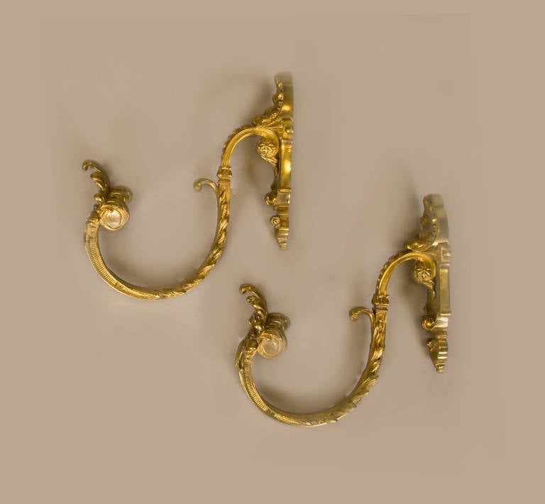 French Gilded Bronze Hooks