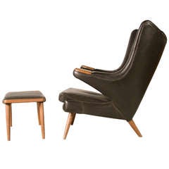 Hans Wegner Inspired Papa Bear Chair and Ottoman