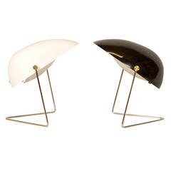 Retro White or  Black pair of Cricket Lamps by Gerald Thurston