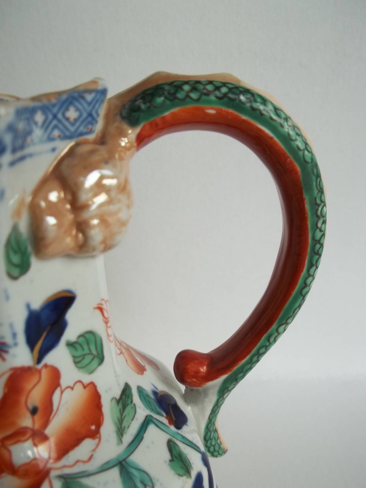 19th Century Rare, Early 19th C, Hicks & Meigh, Ironstone, Jug or Pitcher, Chinoiserie Pat'n