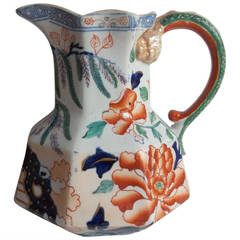 Antique Rare, Early 19th C, Hicks & Meigh, Ironstone, Jug or Pitcher, Chinoiserie Pat'n