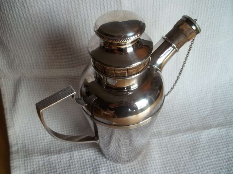 HARRODS, Art Deco, COCKTAIL SHAKER, Silver Plated, circa 1930's 1