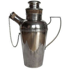 HARRODS, Art Deco, COCKTAIL SHAKER, Silver Plated, circa 1930's