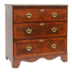 Very Small 18th Century Walnut Chest, Superb Color, circa 1730