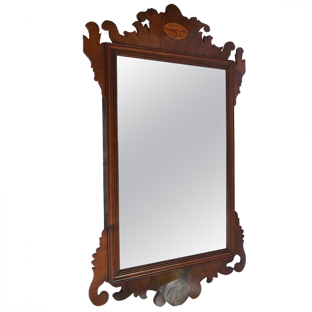 II, English, WALL MIRROR, Mahogany with Original Glass, circa