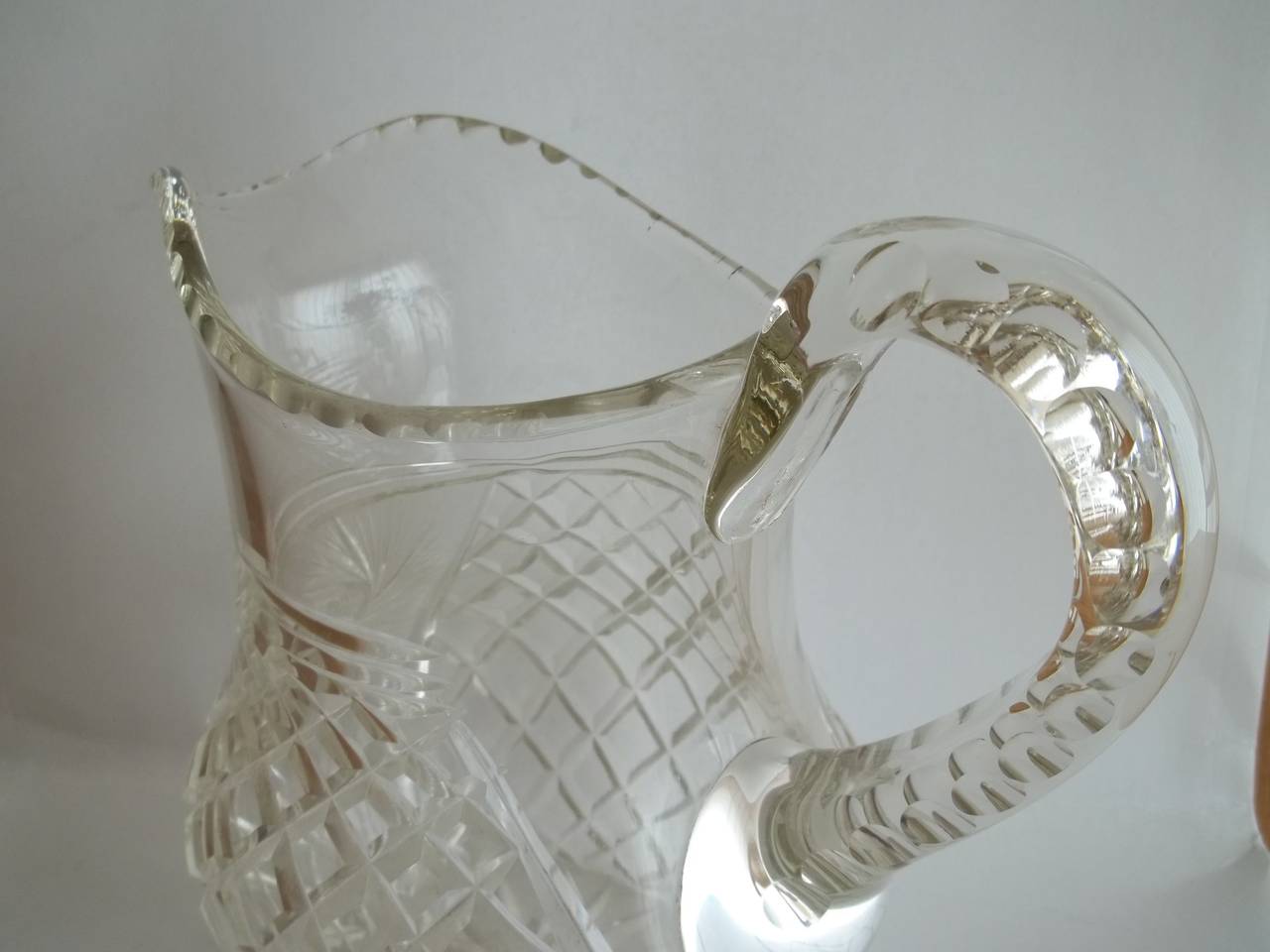 Late Georgian Cut-Glass Crystal Water Jug or Pitcher Lead Glass, circa 1810 In Good Condition In Lincoln, Lincolnshire