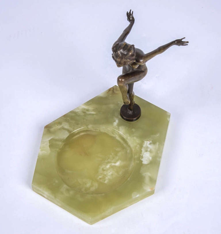 Bronze Superb, J. LORENZL, BRONZE, Figurine or Sculpture, Dish, - Art Deco, c 1920s