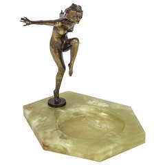Superb, J. LORENZL, BRONZE, Figurine or Sculpture, Dish, - Art Deco, c 1920s