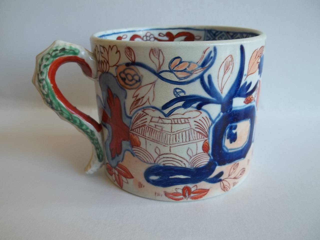 This is one of the earliest pieces of Ironstone that Mason's produced and carries the rarer circular impressed mark, reading: Patent Ironstone China, on the base of the Mug, dating this piece to the earliest, Late Georgian, 1813 to 1820
