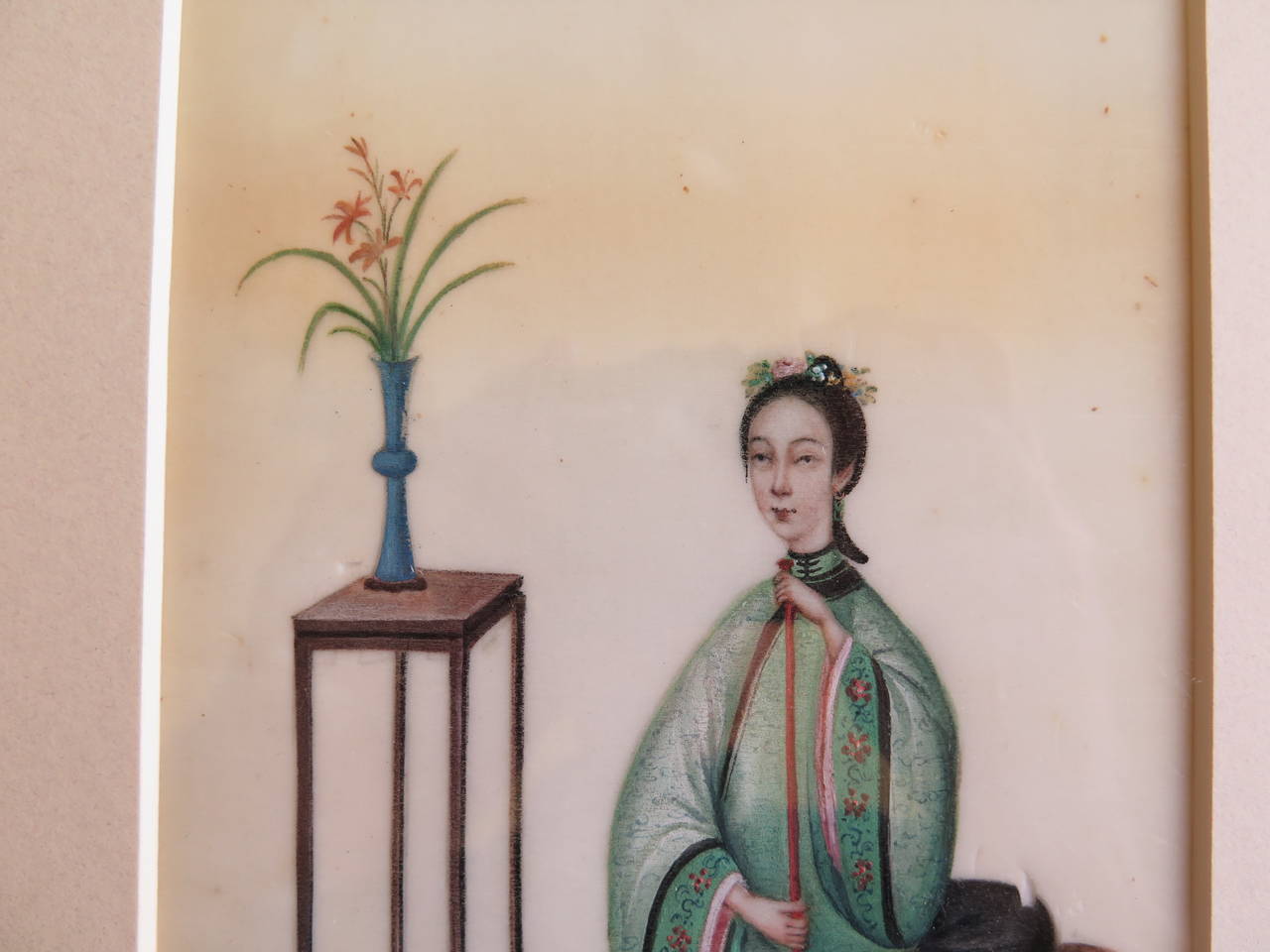 Early 19th Century, Beautiful Pair of Chinese Watercolor Paintings on Pith Paper In Good Condition In Lincoln, Lincolnshire