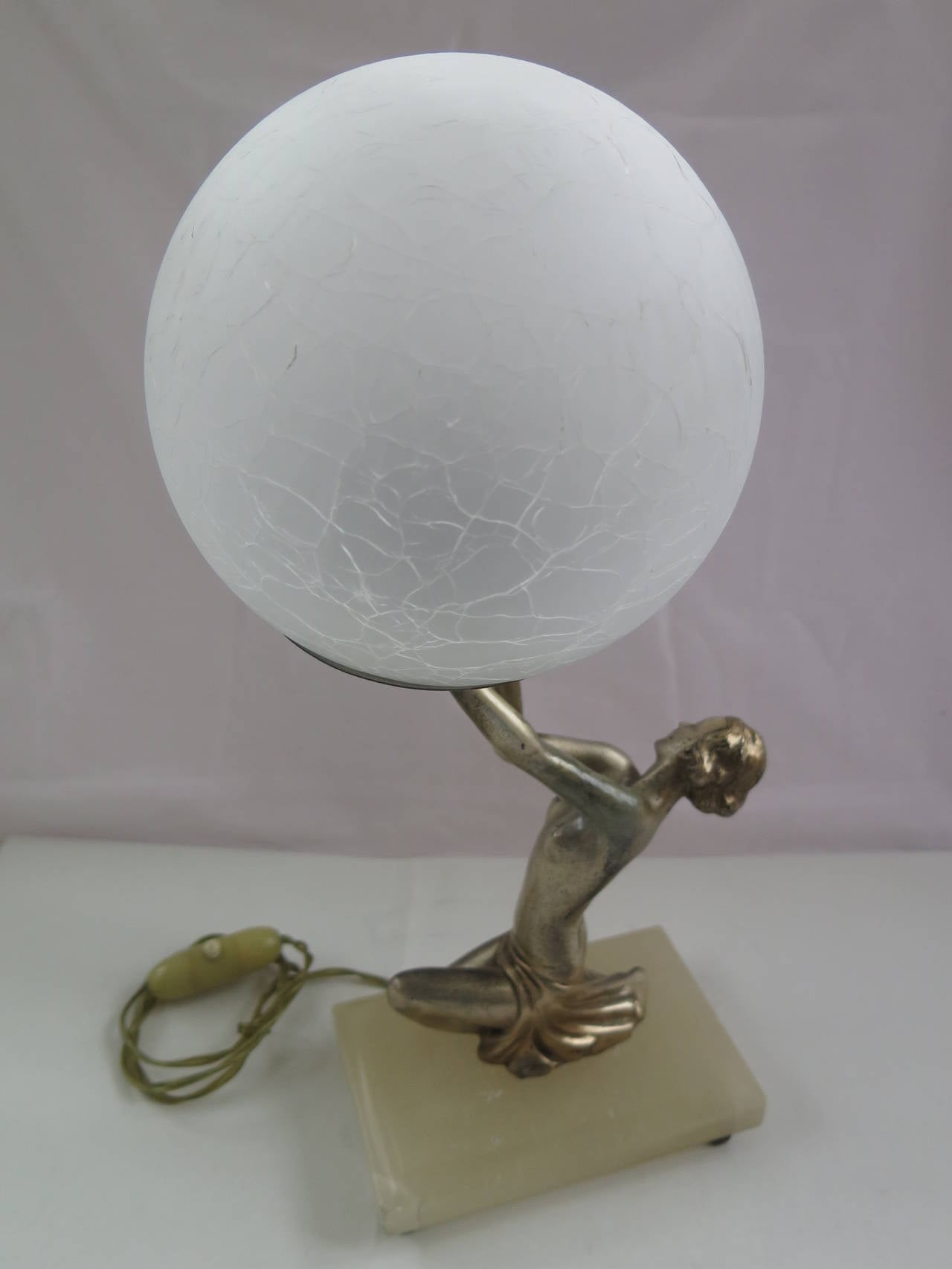 art deco lady lamp original