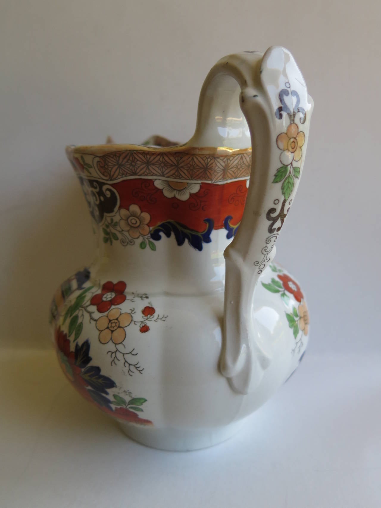 19th Century Mason's 'Ashworths' Ironstone, Jug or Pitcher, Chinoiserie Pat'n In Excellent Condition In Lincoln, Lincolnshire