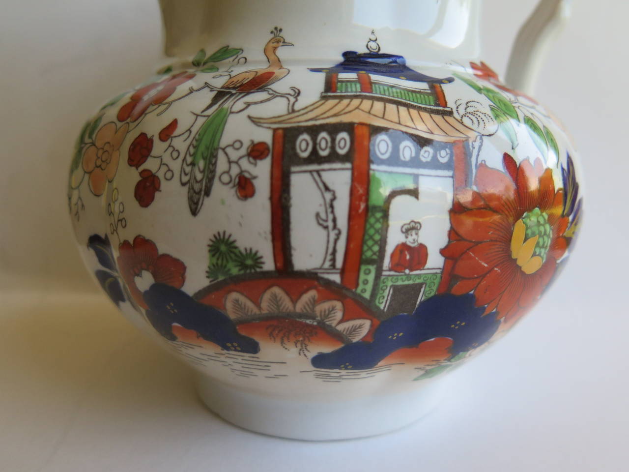 19th Century Mason's 'Ashworths' Ironstone, Jug or Pitcher, Chinoiserie Pat'n 2