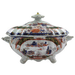 Antique Early, MASON's Ironstone, Large Lidded TUREEN, "Canton" Pattern, circa 1825