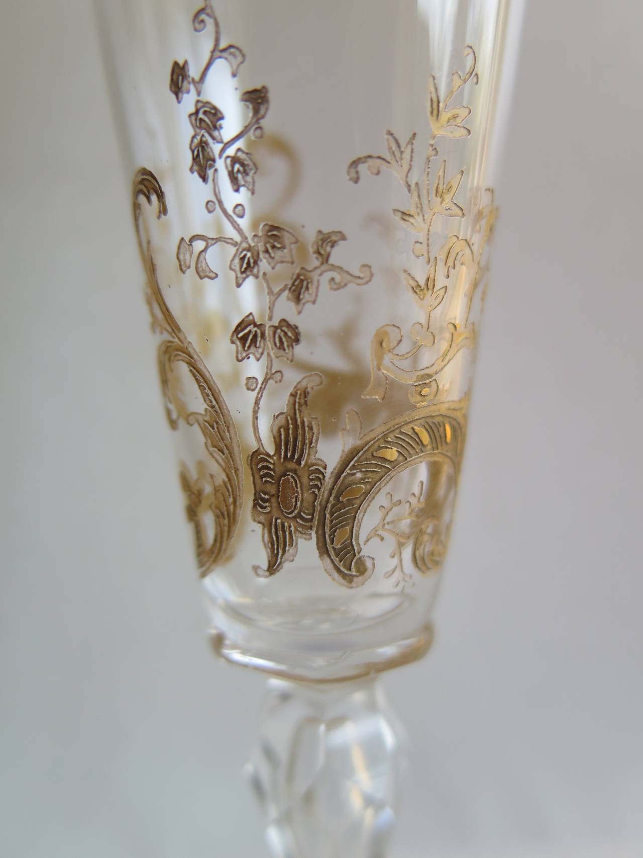 19th Century Pair of Gilded Champagne Flutes or Wine Glasses, French circa 1880 In Good Condition In Lincoln, Lincolnshire