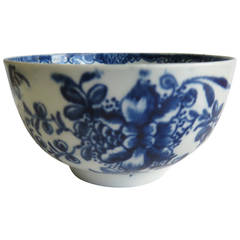 First Period Worcester,  Blue and White, BOWL, "Mansfield Pa'n" ca 1765