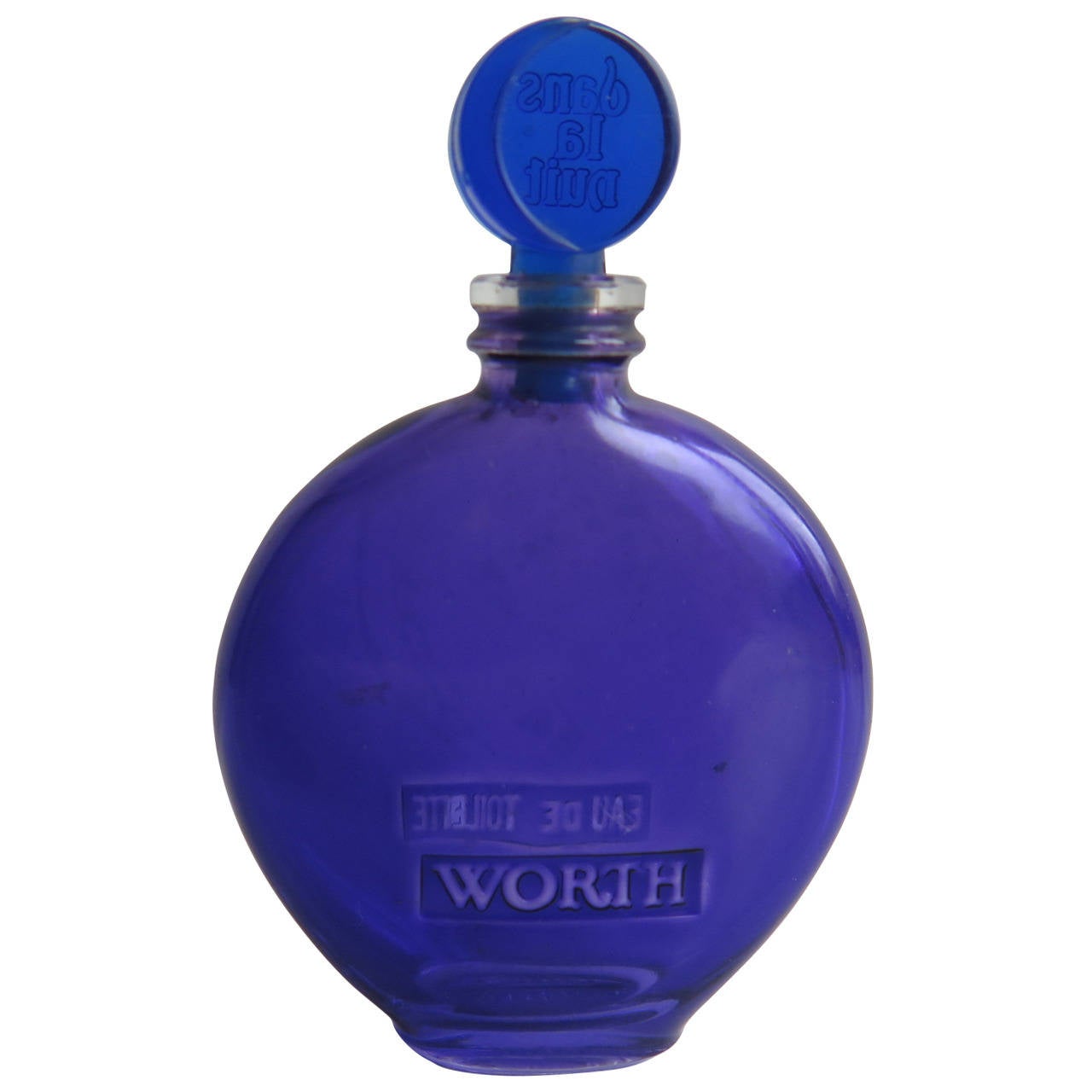 Vintage, Worth, LALIQUE, Cobalt Glass, Perfume or Scent Bottle "Dans La