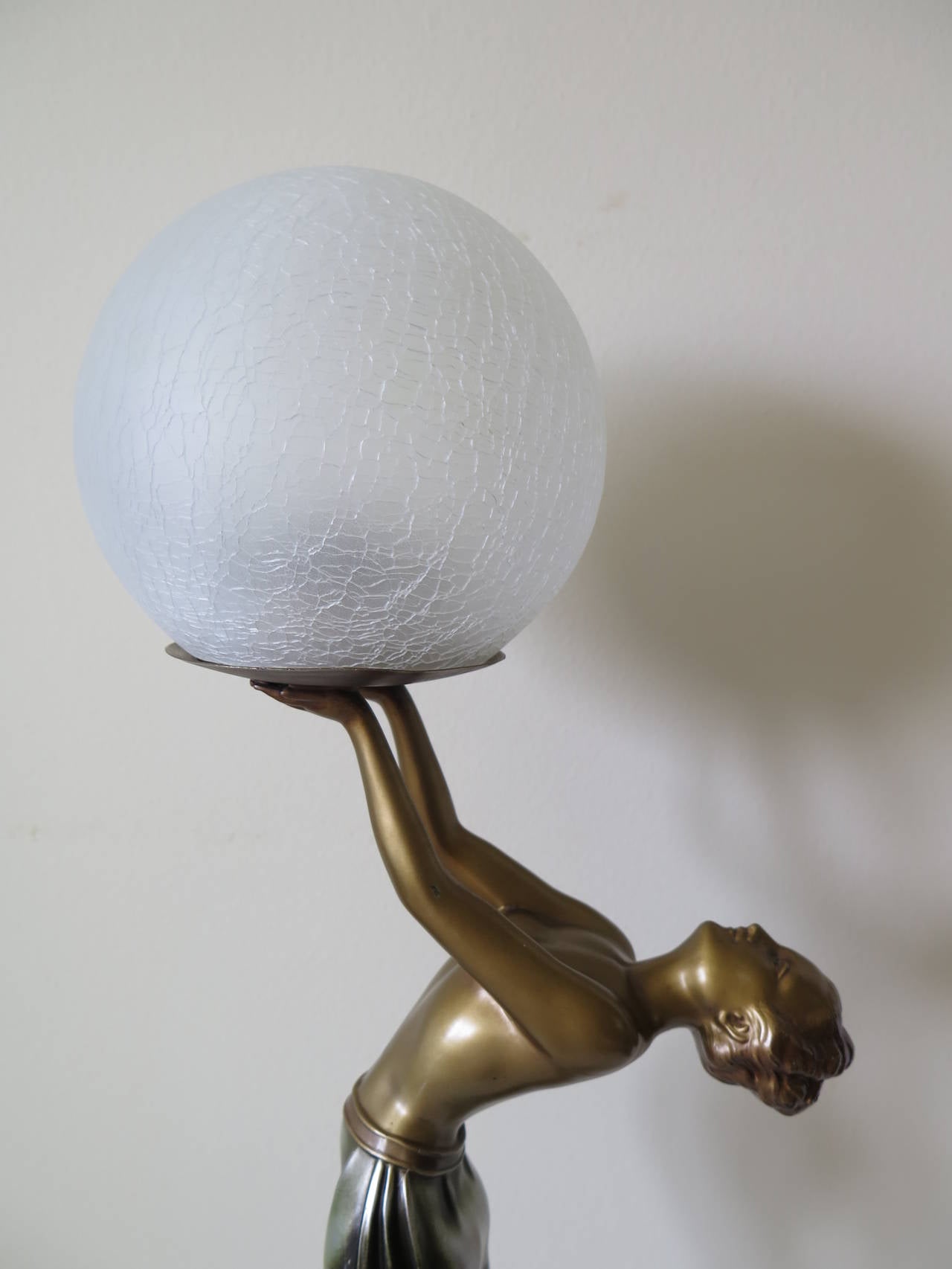 art deco figurine lamps