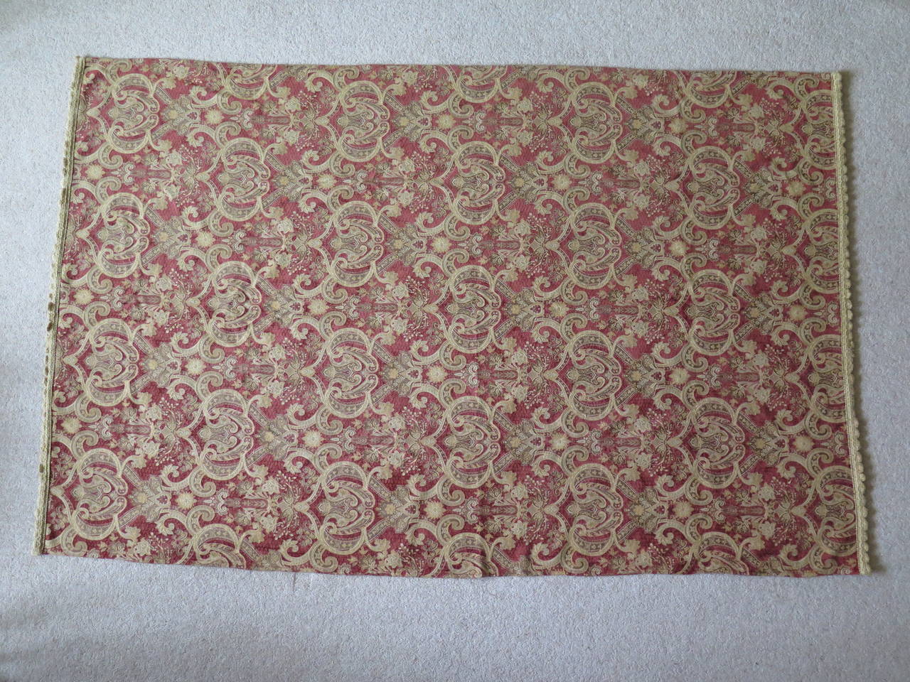 Beautiful, Large, Heavy, Woven THROW, paisley pattern, circa 1920 at