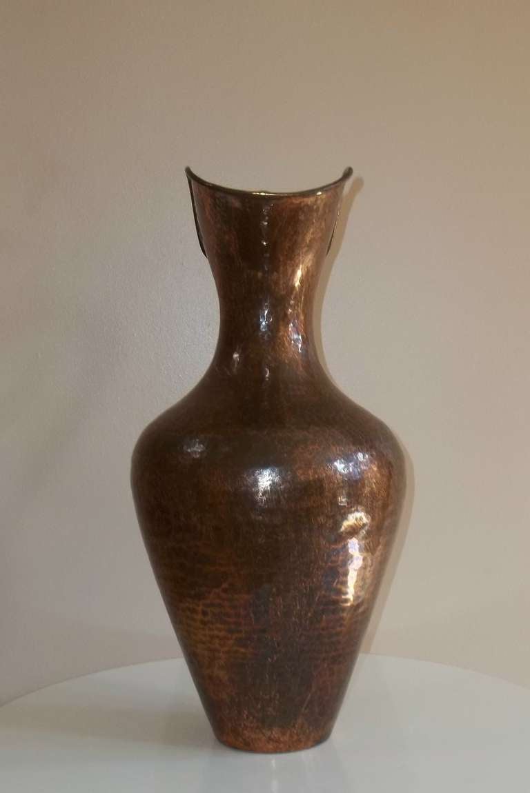 20th Century Large EGIDIO CASAGRANDE COPPER EWER in the Arts and Crafts style ca. 1925