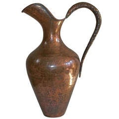Large EGIDIO CASAGRANDE COPPER EWER in the Arts and Crafts style ca. 1925