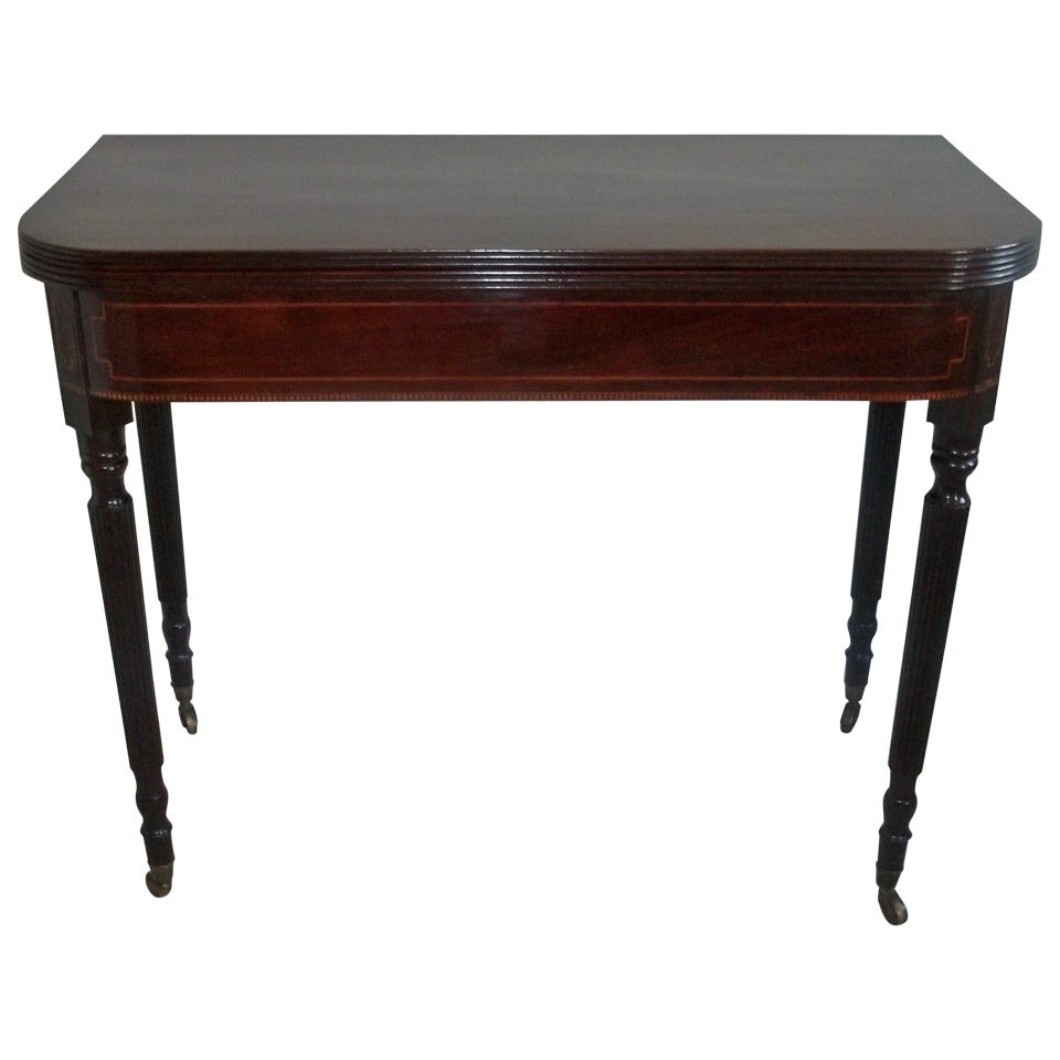 FINE Regency "GILLOWS" TEA TABLE, Inlaid 
Folding, C.1820