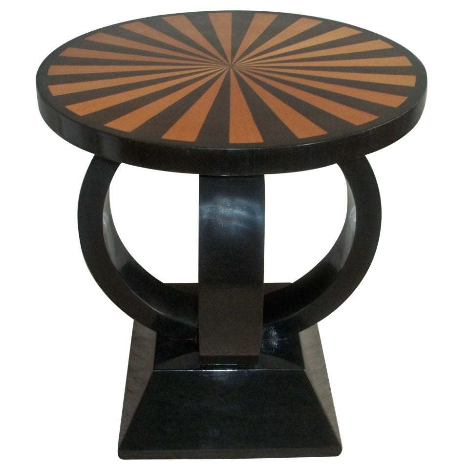 PIERRE LEGRAIN Art Deco Cubist Pedestal Centre Table, Ca. 1920's