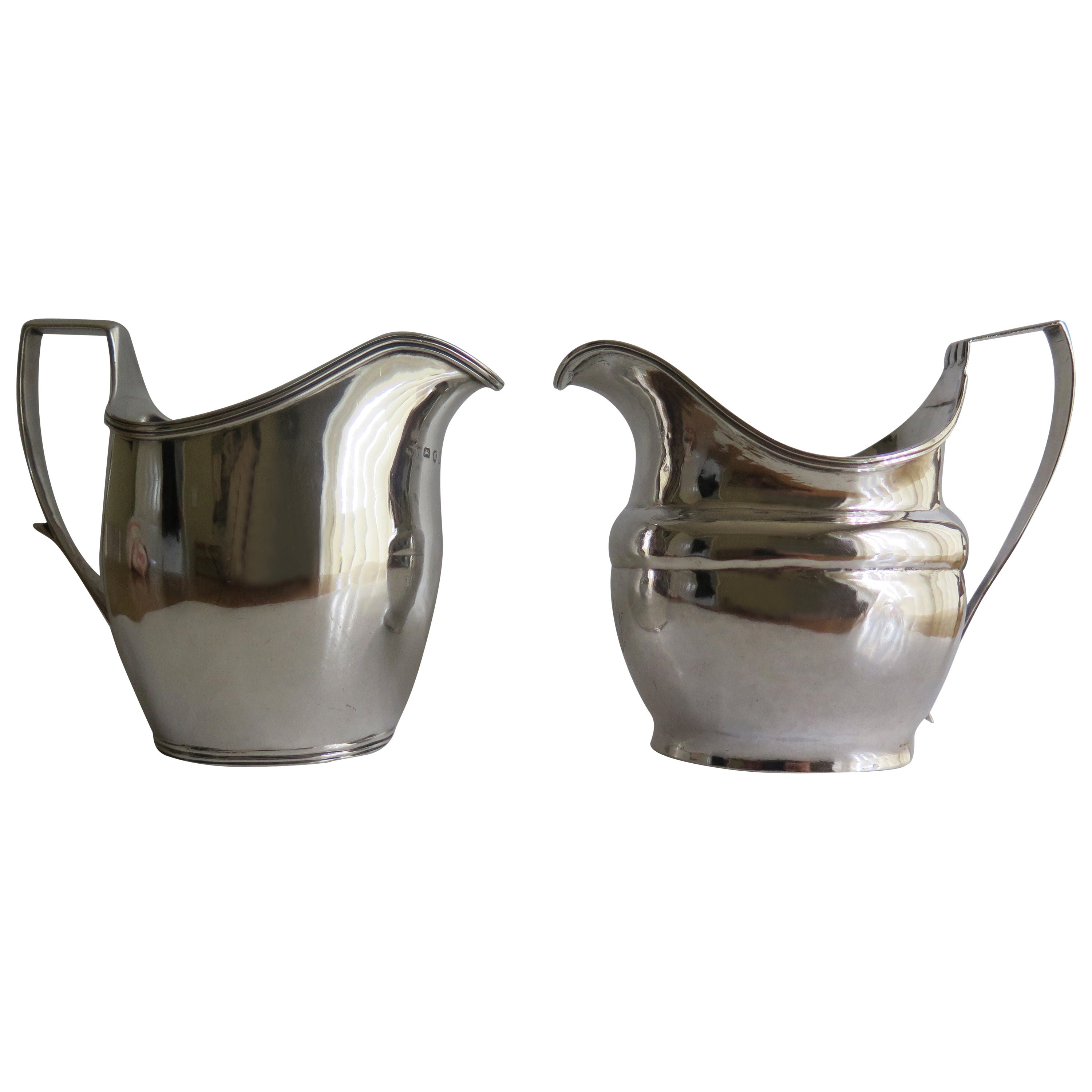 TWO Georgian, Sterling Silver, Milk or Cream Jugs, London Makers, 1801 and 1805