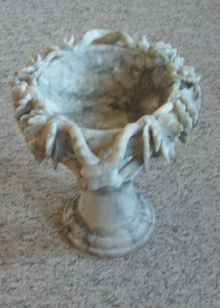 Italian 18thC Sculpted BOWL ON STAND, Alabaster, circa 1790