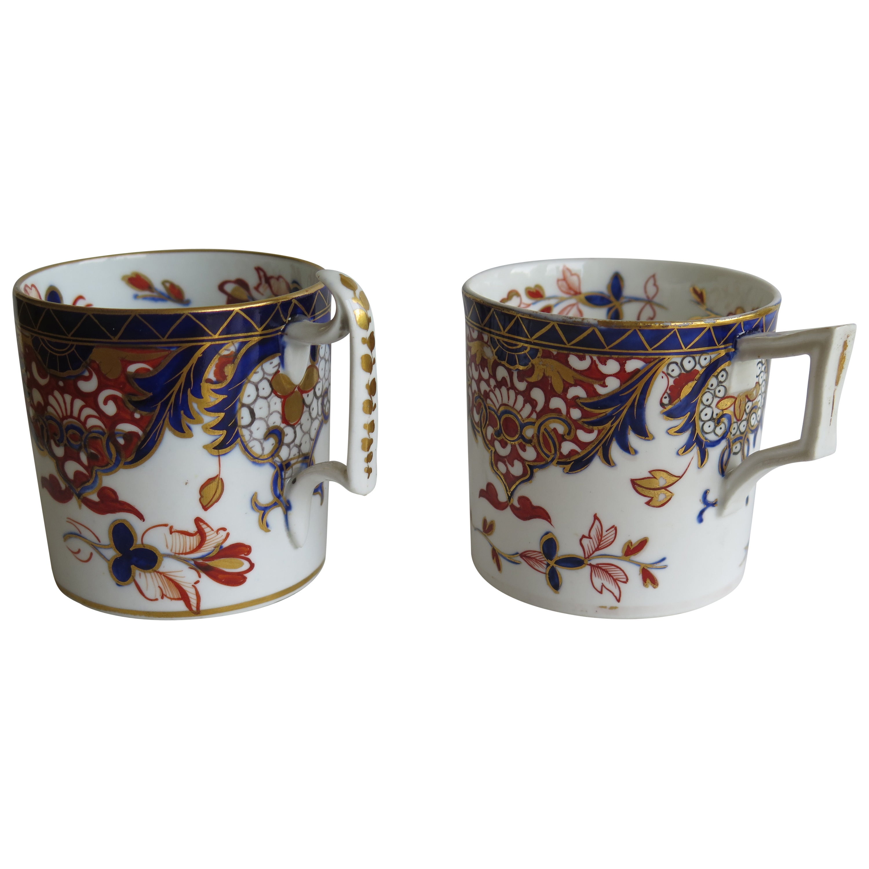 Similar PAIR George 111 Derby Porcelain Coffee Cans Old Japan Pattern, Ca 1810