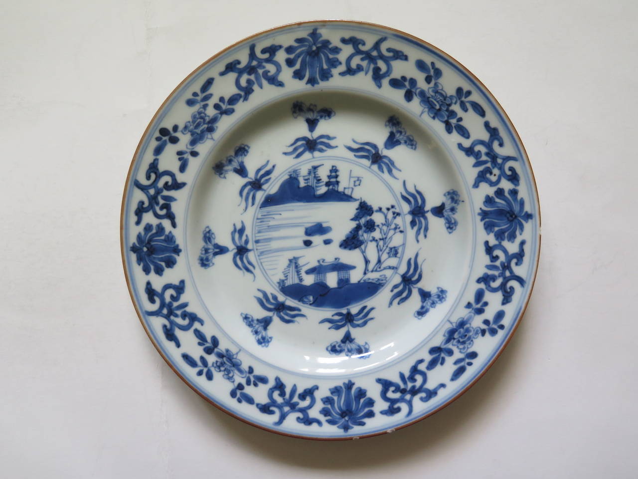 Companion PAIR, Chinese PLATES, Blue and White Porcelain, Qing Kangxi, c.1700