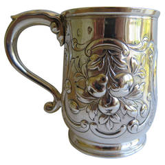 Antique Rare Irish George II Silver Mug or Tankard by John Moore, Dublin 1740