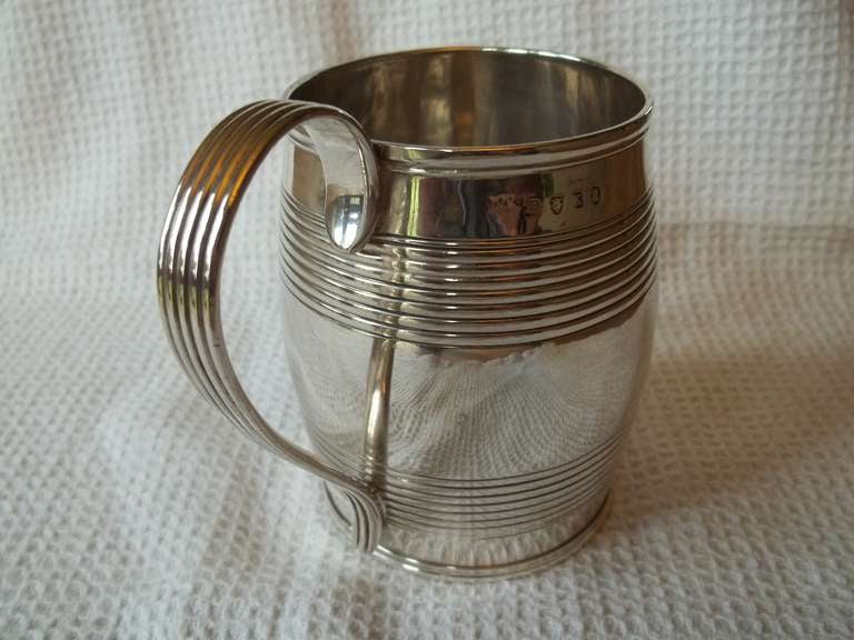 English George III Sterling Silver Mug by Peter and William Bateman, London 1805