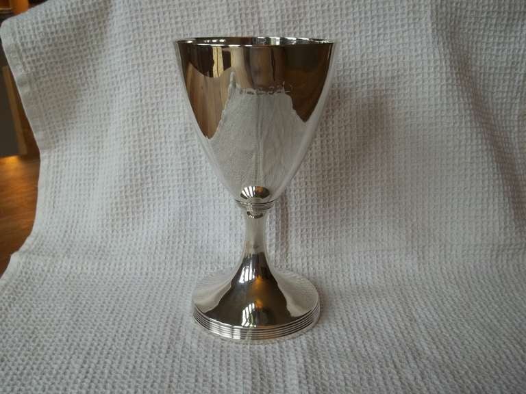 A highly collectable and fine quality Sterling Silver Goblet made by the famous Bateman Silversmiths of London, in the late 18th century, hall marked 1792.
This piece was made by Peter and Ann Bateman.

This fine elegant goblet has a drawn funnel